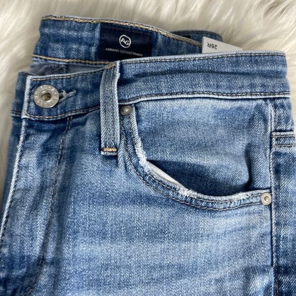 AG Adriano Goldschmied The Stevie Slim Straight Ankle Raw Hem Jeans Sz 26 - Picture 12 of 14